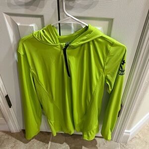 Under Armour Neon Green Zip-Up Long Sleeve